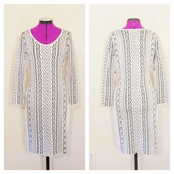 Calvin Klein Long Sleve Ivory Cable Sweater Dress - Picture 1 of 7